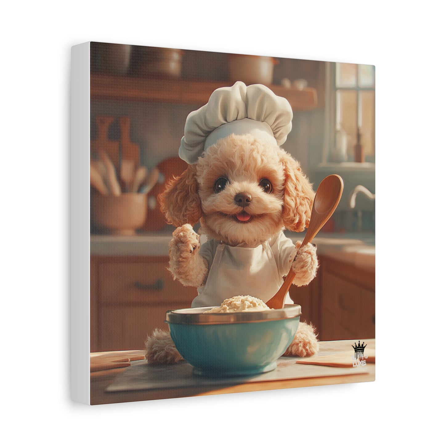 Poodle Puppy Chef Canvas Art