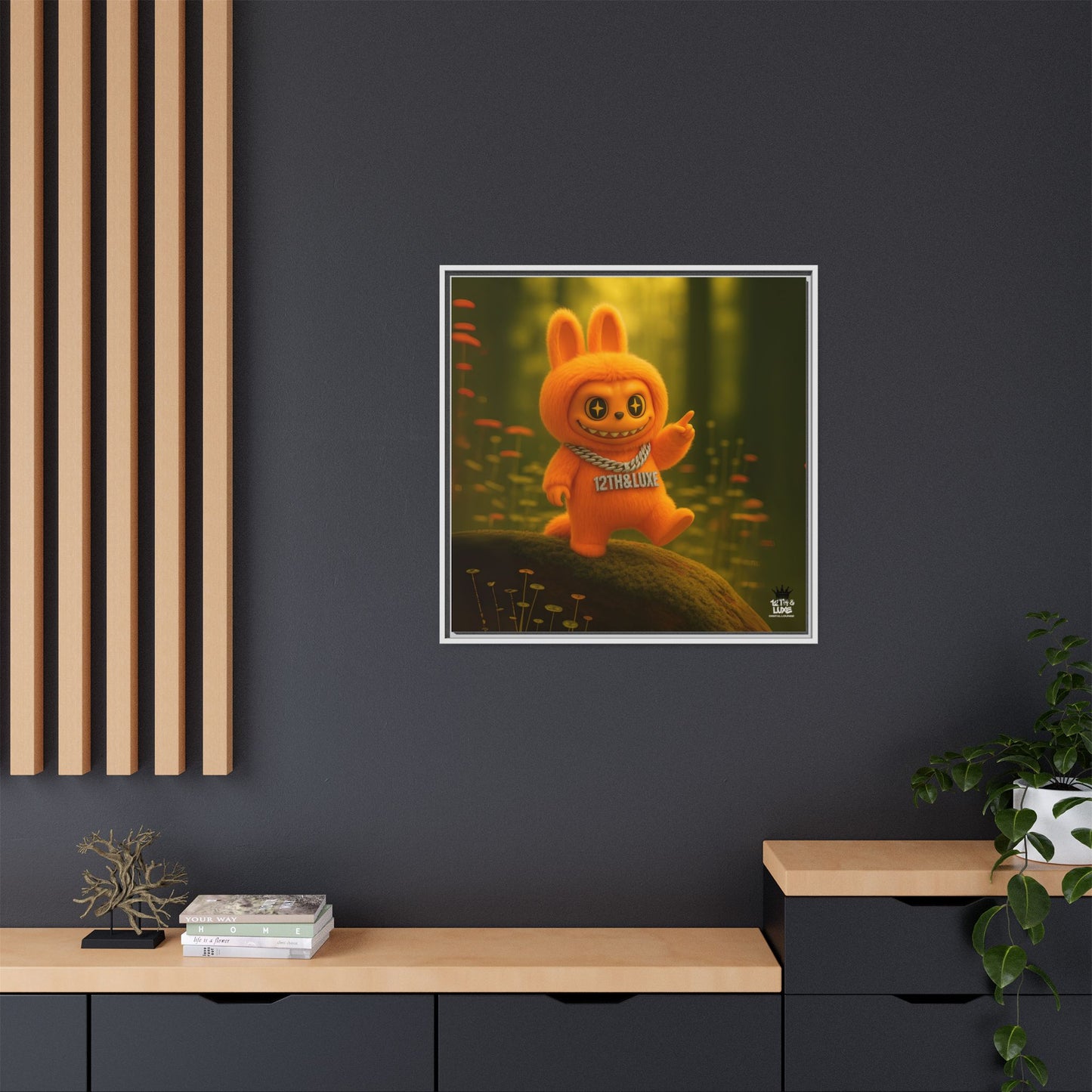 Plush Monster Orange - Canvas Art