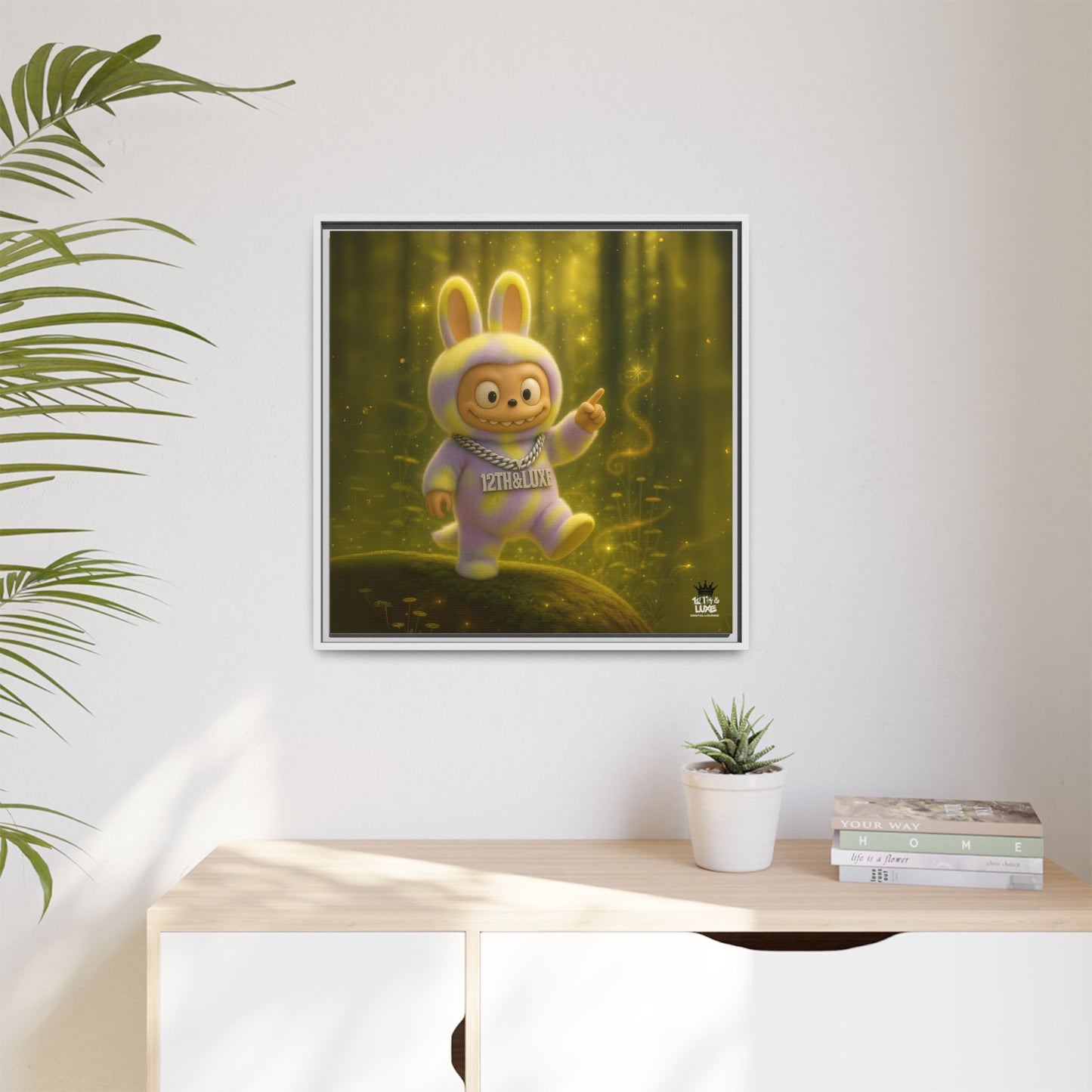 Plush Monster Purple/Yellow - Canvas Art
