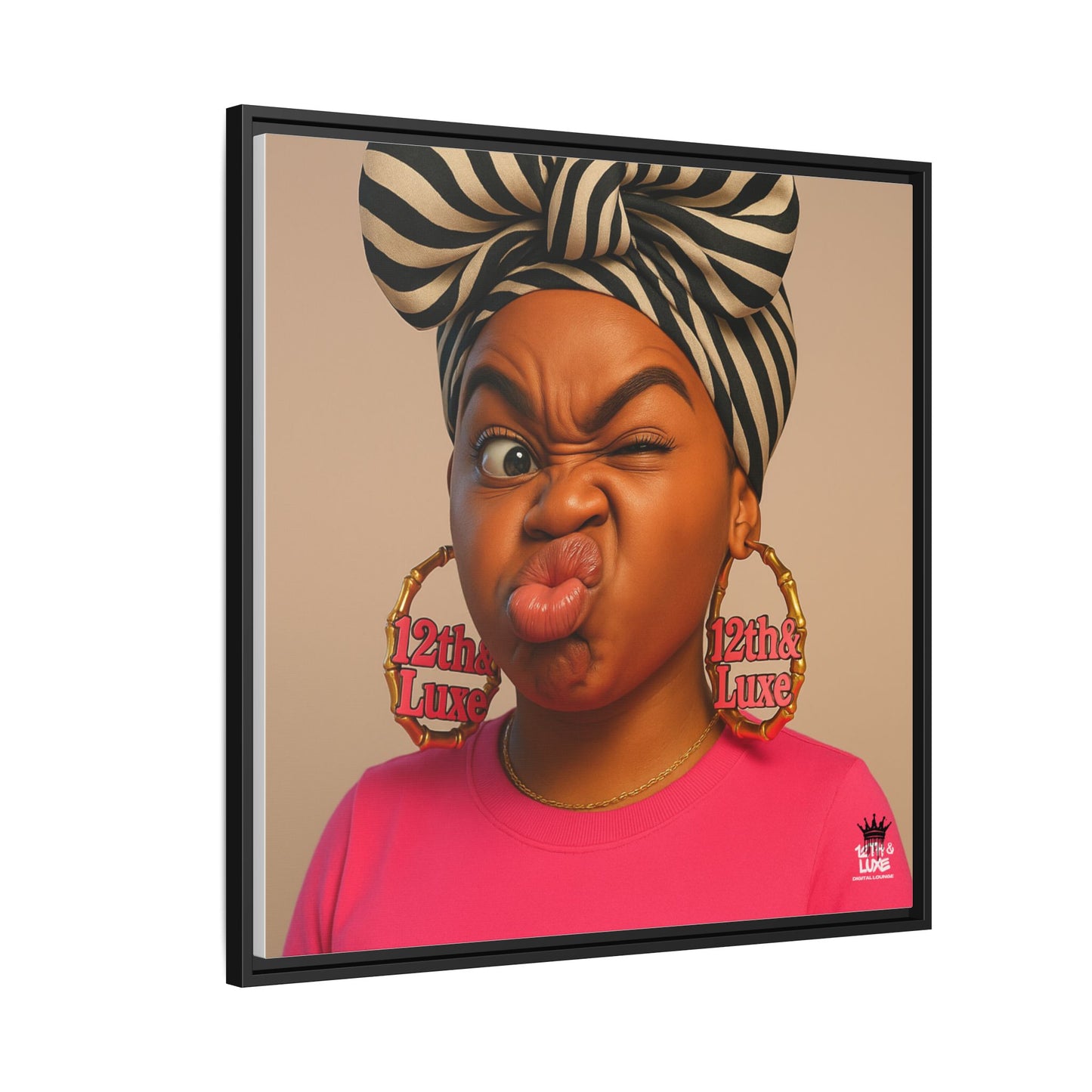 Funky Face Pink - Canvas Art