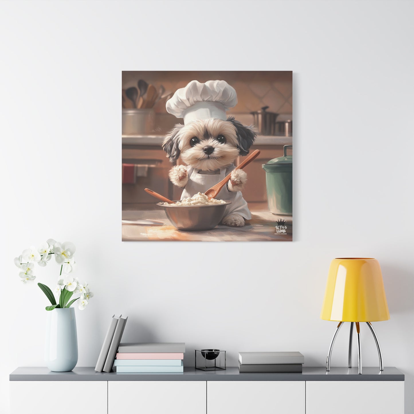 Shih Tzu Puppy Chef Canvas Art