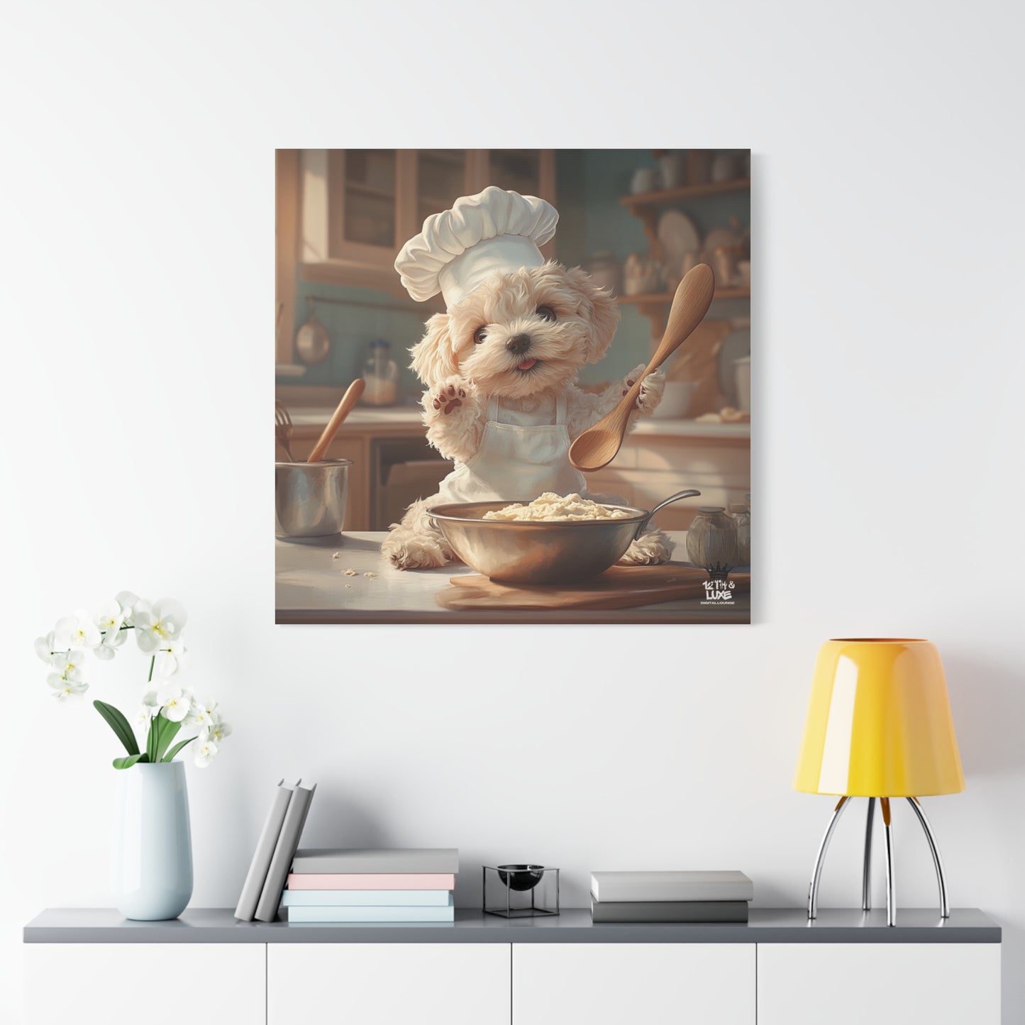 Maltipoo Puppy Chef Canvas Art