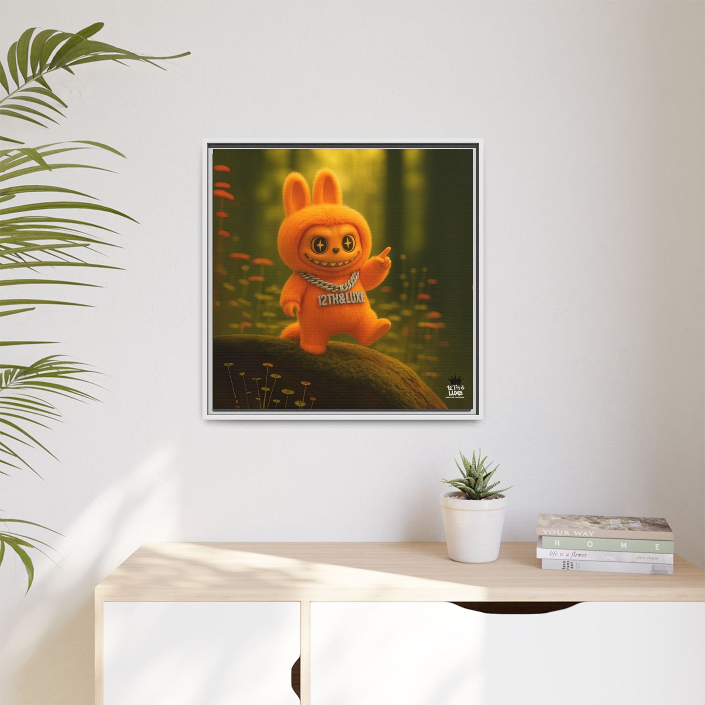 Plush Monster Orange - Canvas Art