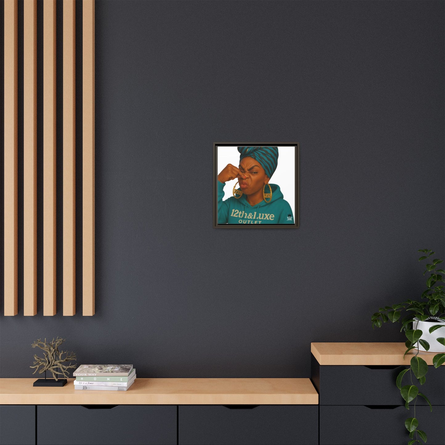 Funky Face Blue- Canvas Art