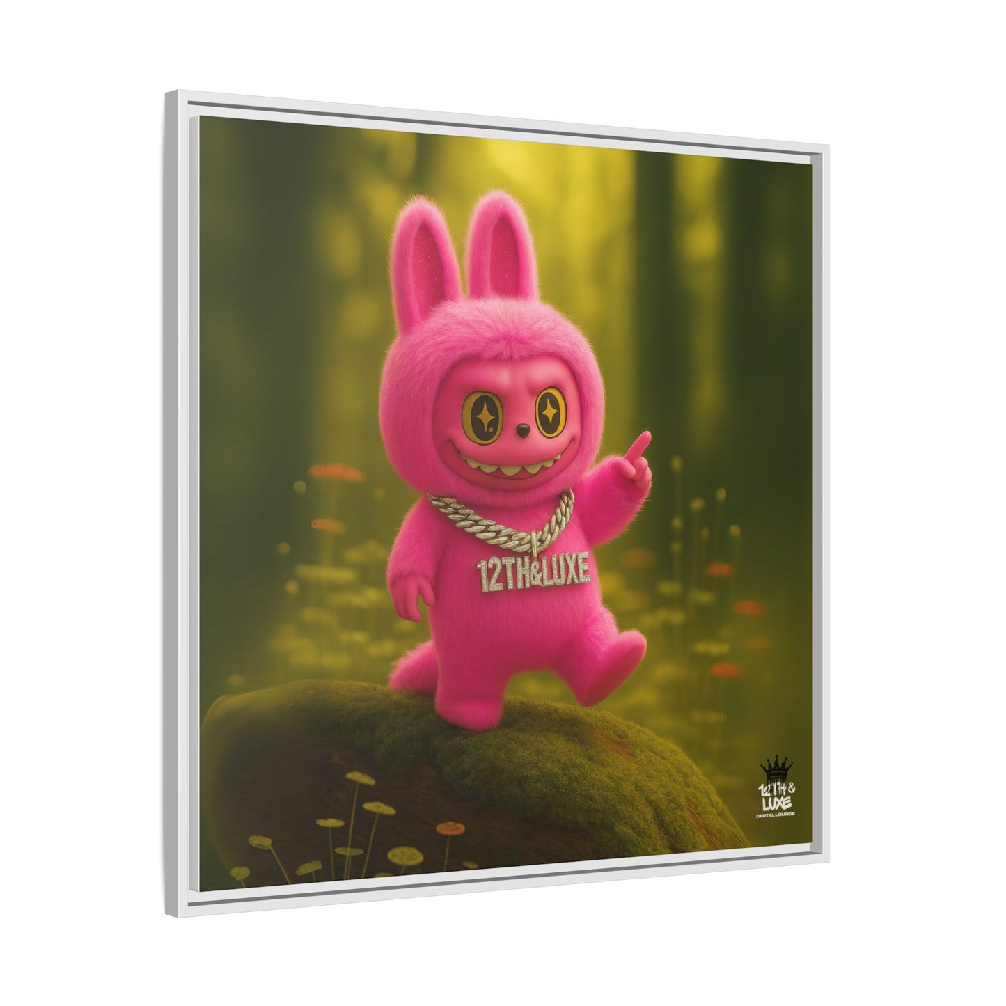 Plush Monster Pink- Canvas Art