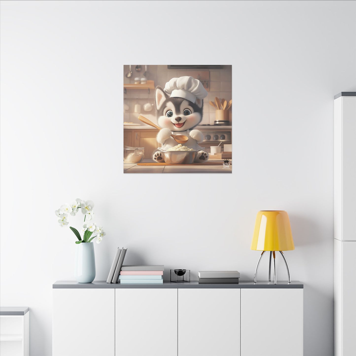 Siberian Husky Puppy Chef Canvas Art