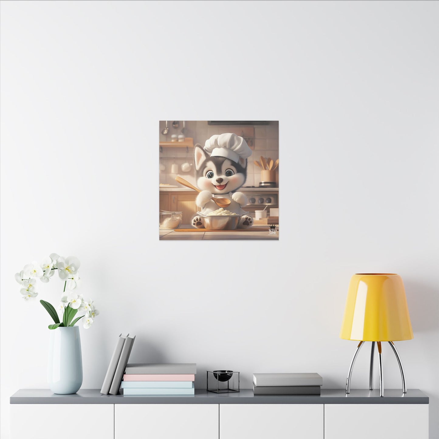 Siberian Husky Puppy Chef Canvas Art