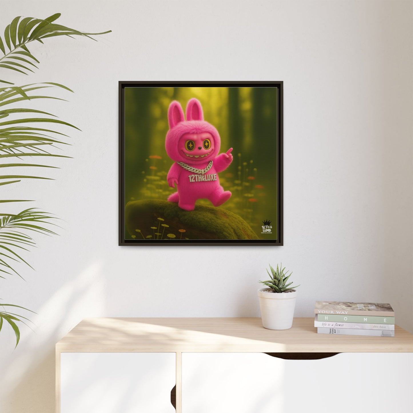 Plush Monster Pink- Canvas Art