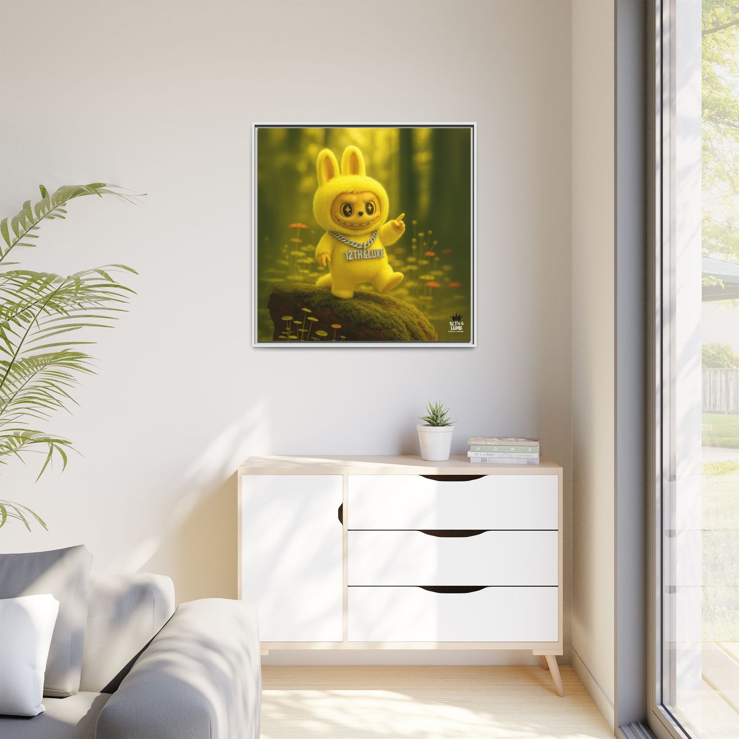 Plush Monster Yellow - Canvas Art
