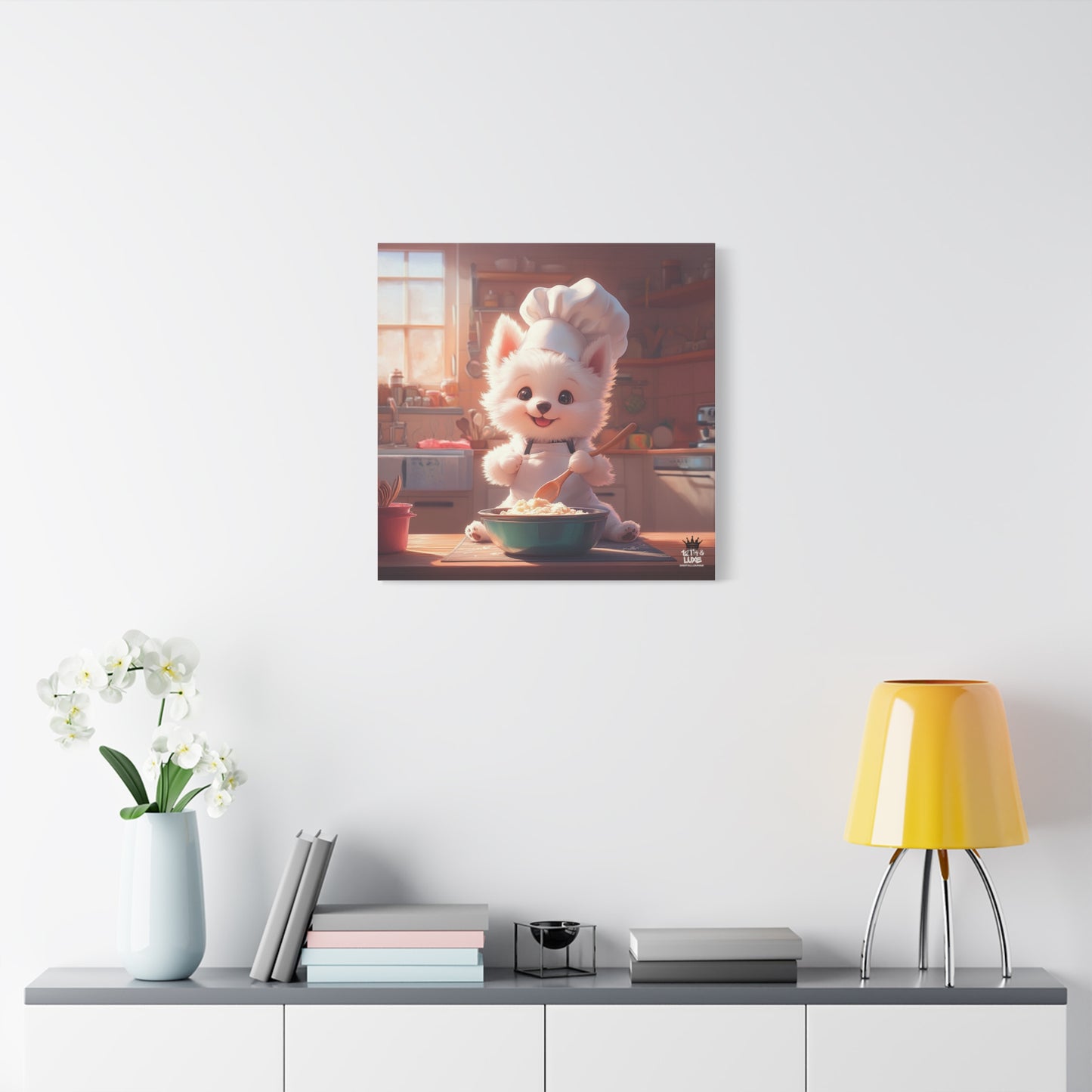Samoyed Puppy Chef Canvas Art