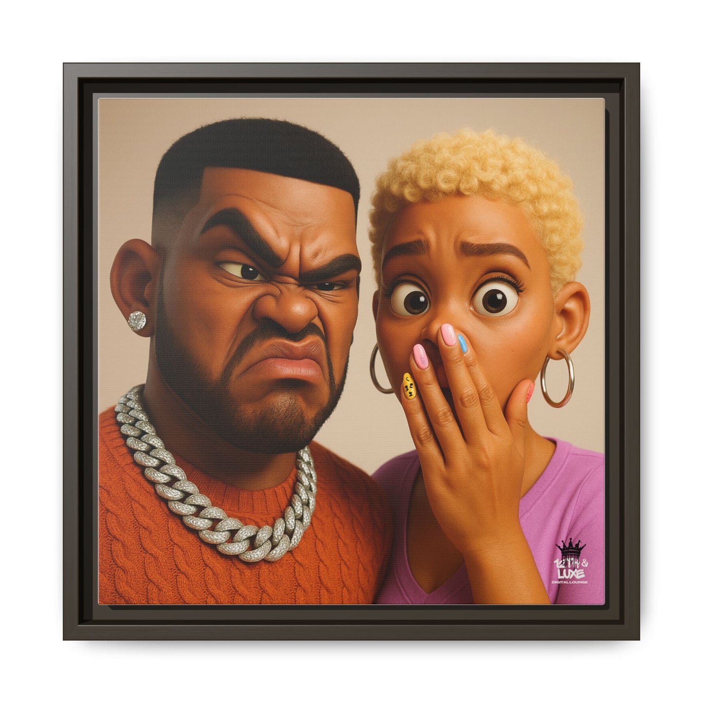 Funky Face Couple - Canvas Art