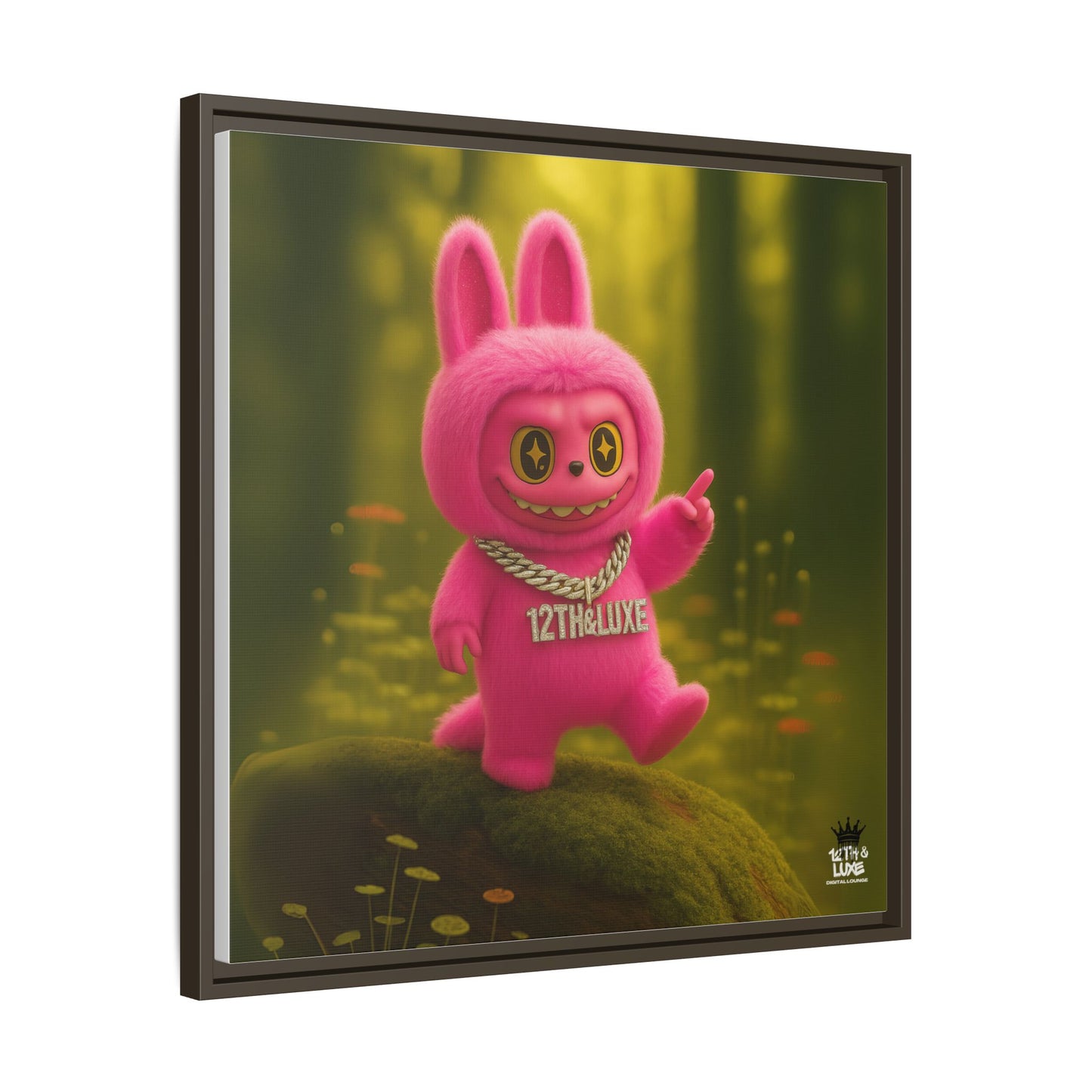 Plush Monster Pink- Canvas Art