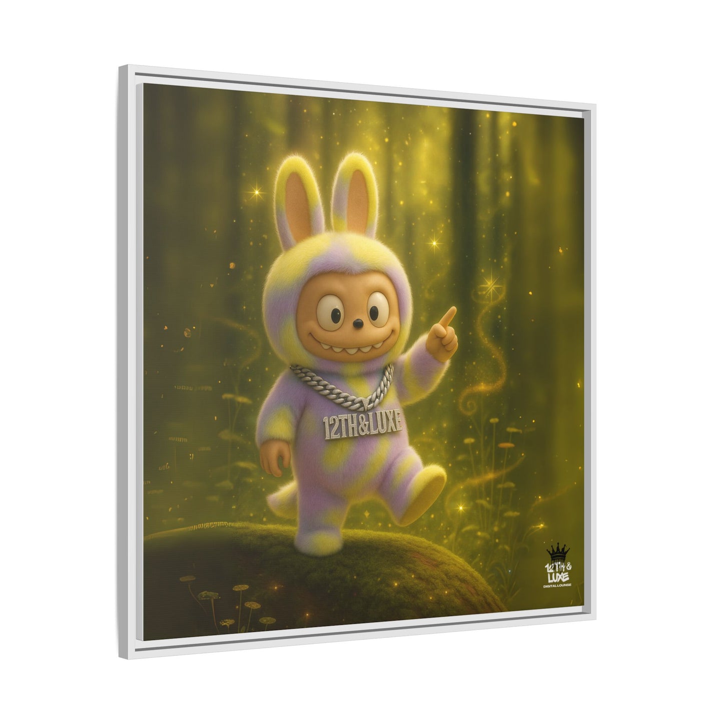 Plush Monster Purple/Yellow - Canvas Art