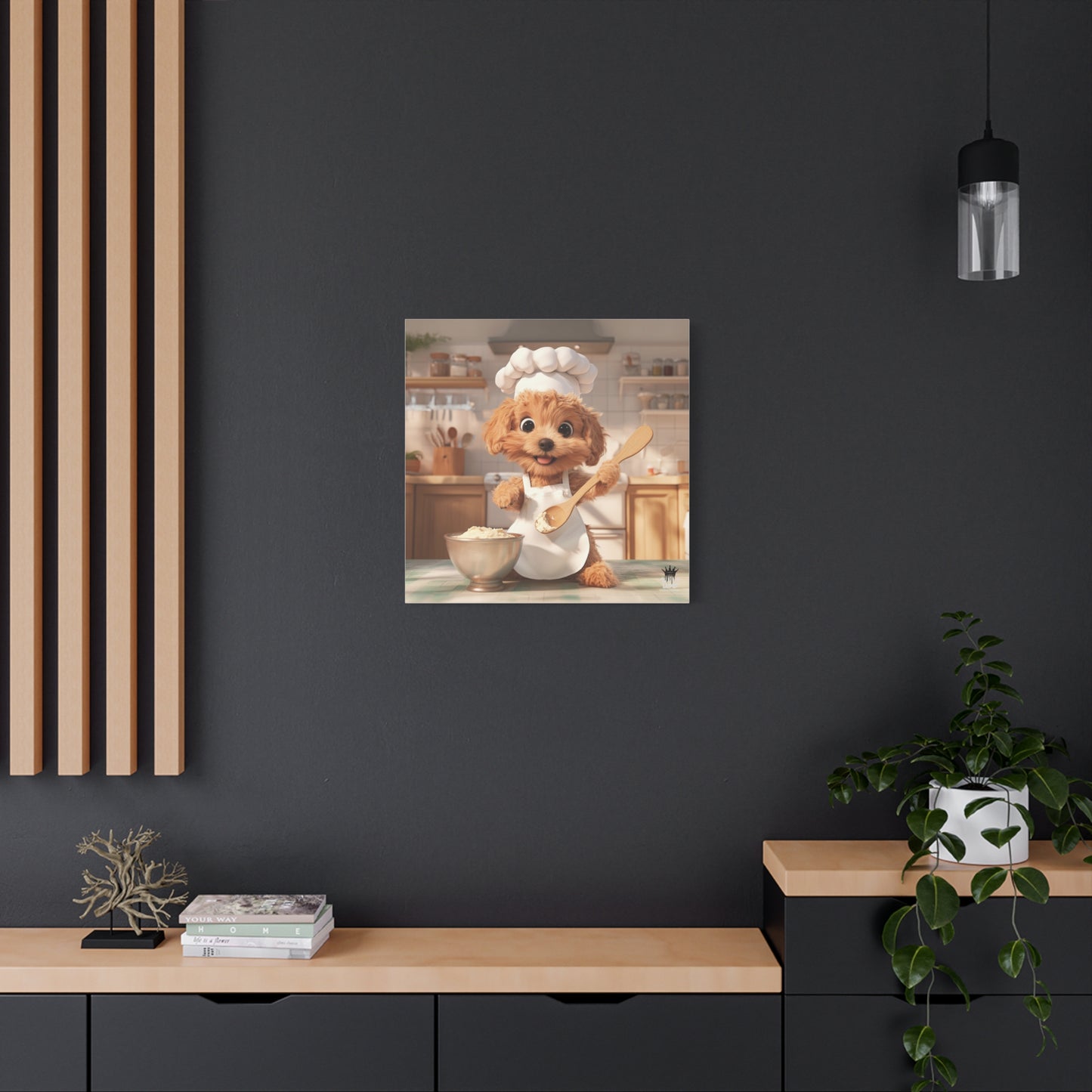 Adorable Chef Puppy Canvas Print - Cute Dog Art for Home Decor