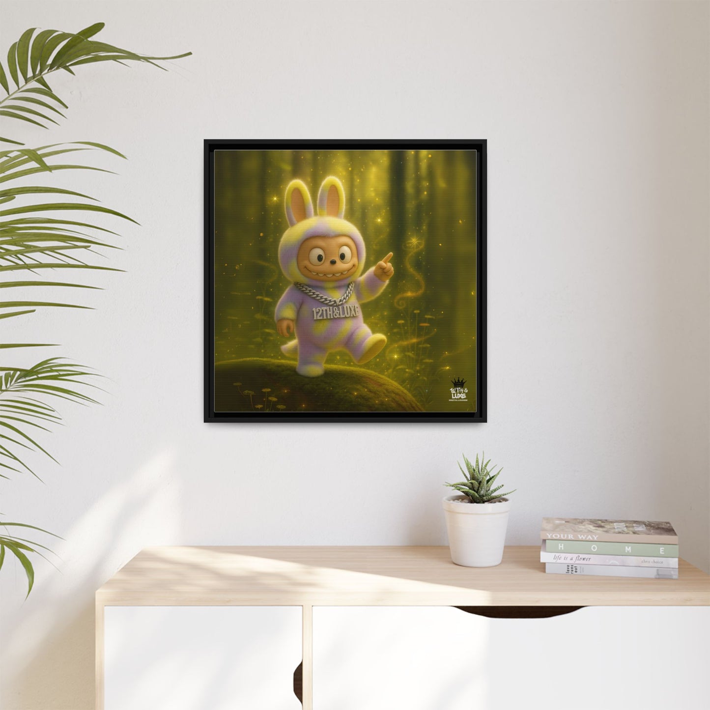Plush Monster Purple/Yellow - Canvas Art