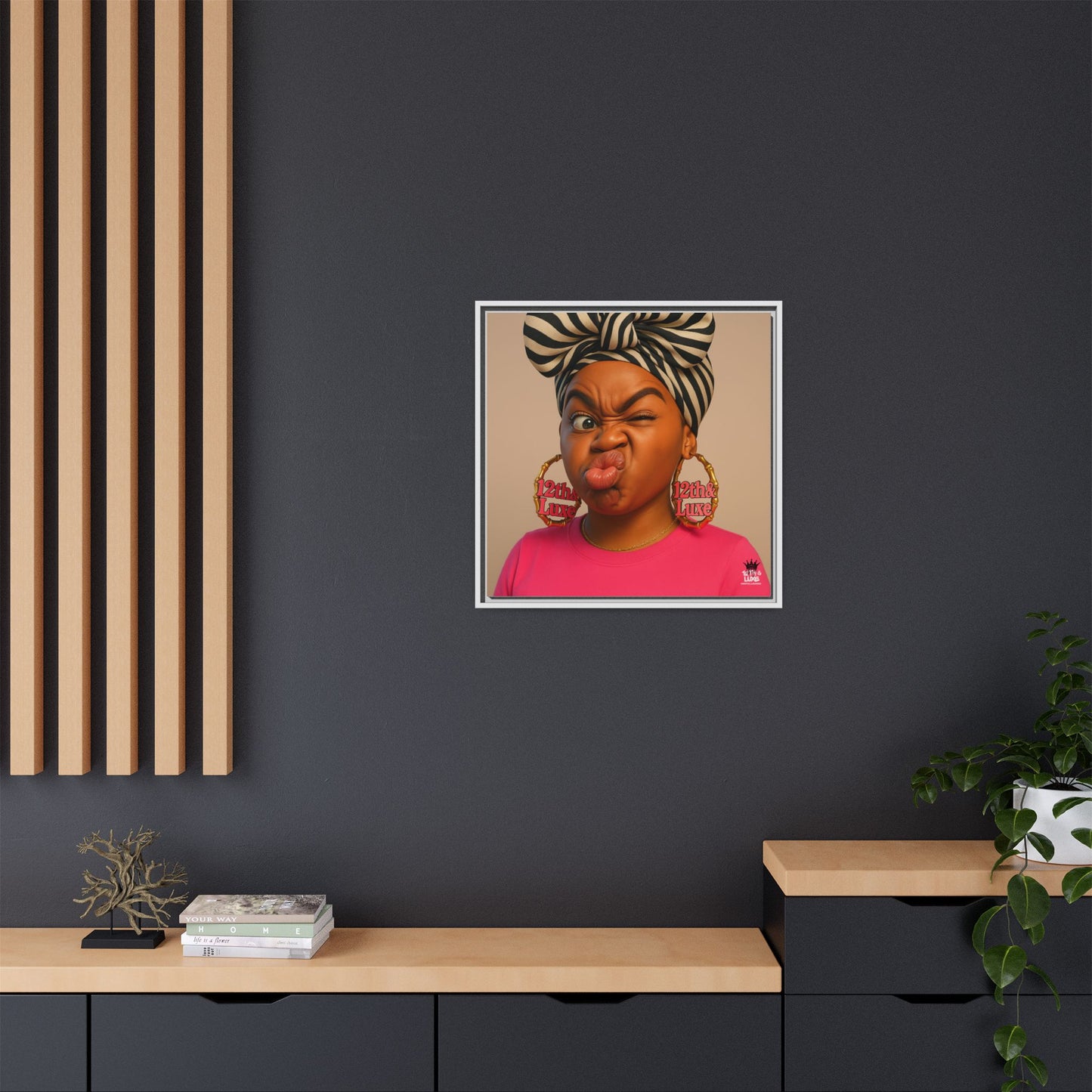Funky Face Pink - Canvas Art