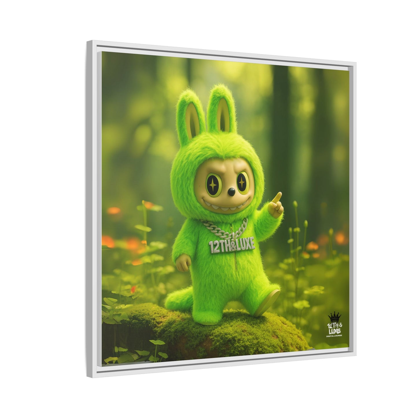 Plush Monster Green - Canvas Art