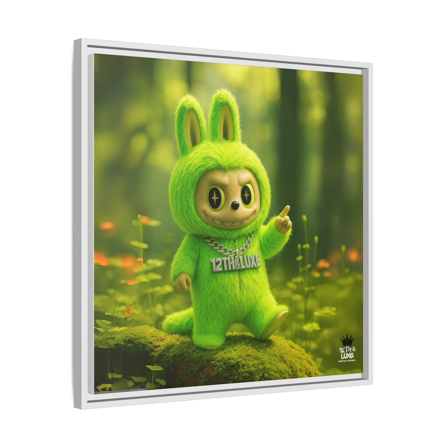 Plush Monster Green - Canvas Art