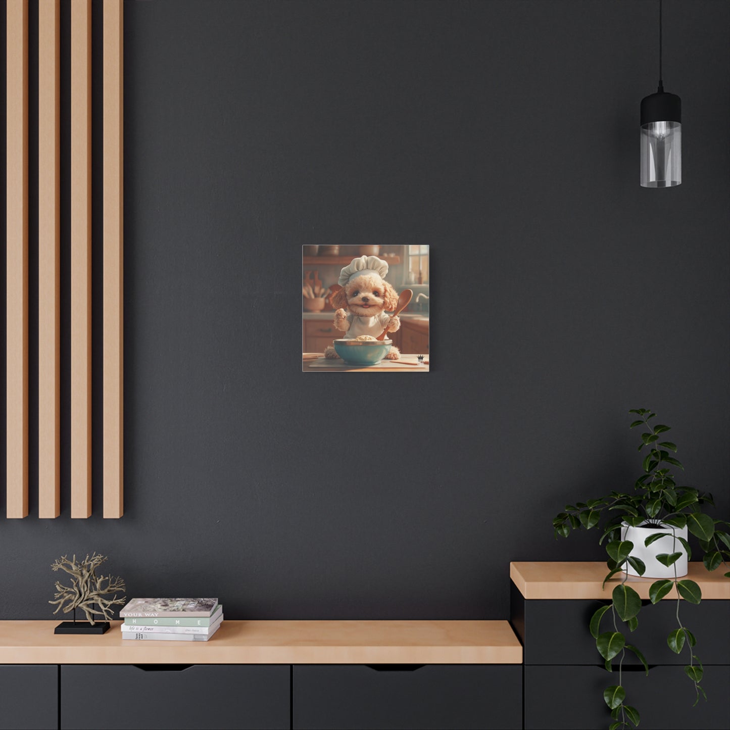Poodle Puppy Chef Canvas Art