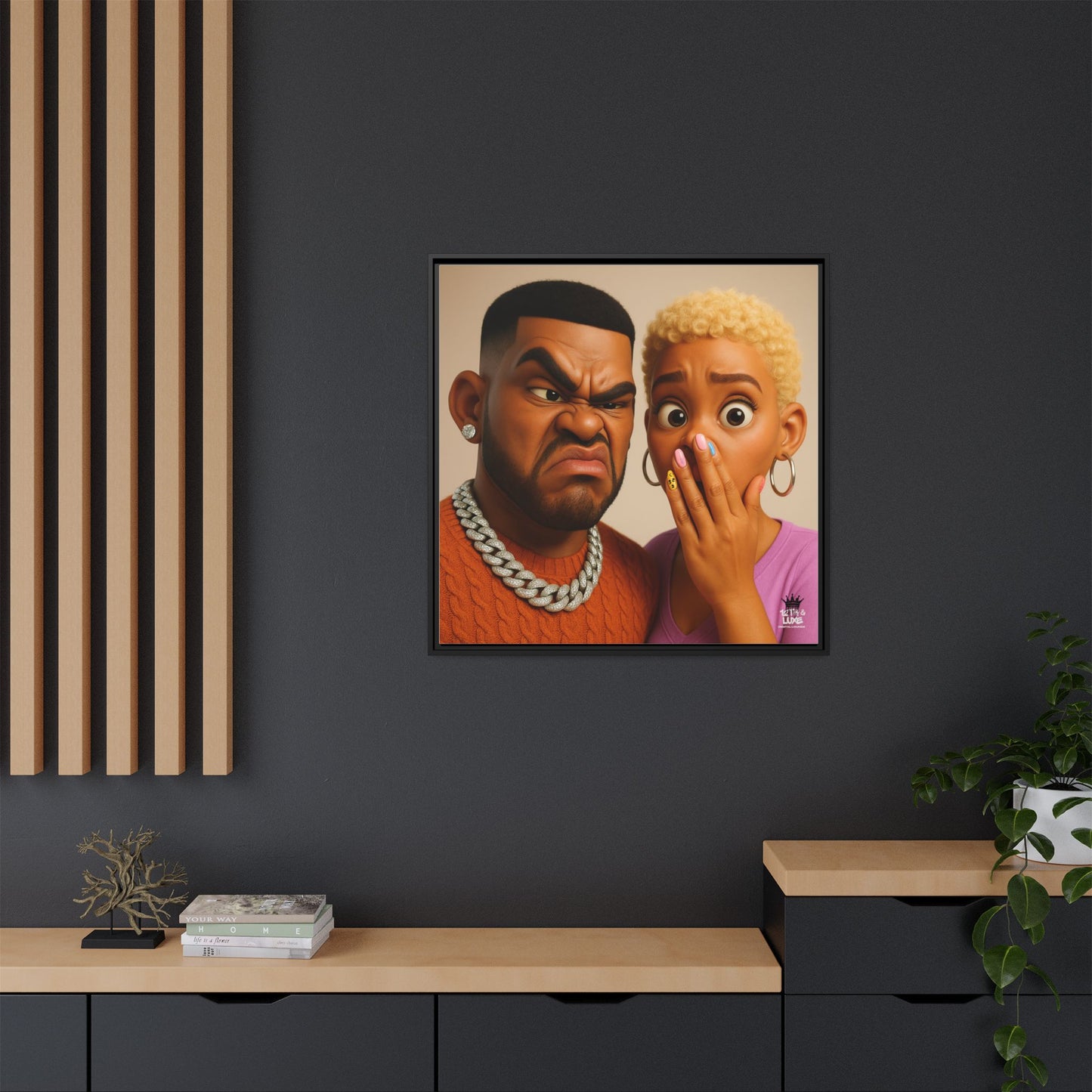 Funky Face Couple - Canvas Art