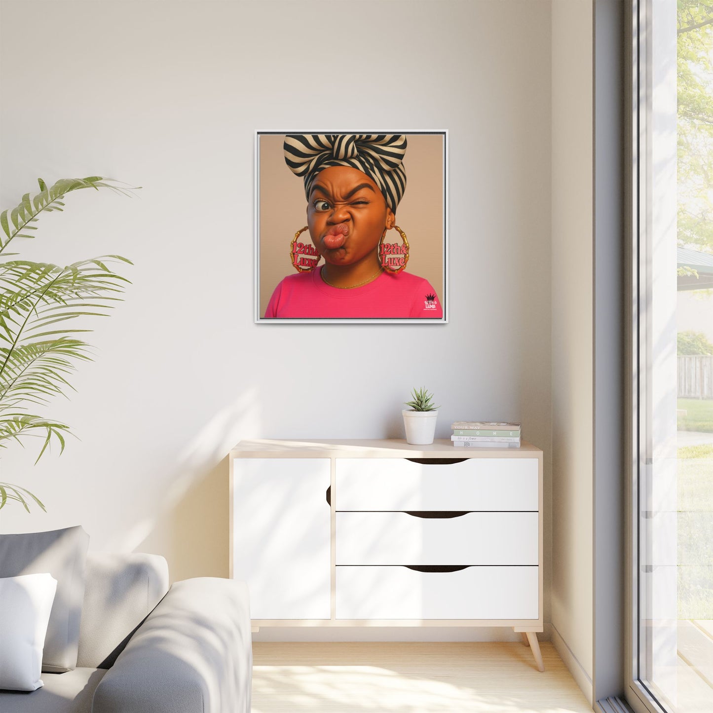 Funky Face Pink - Canvas Art