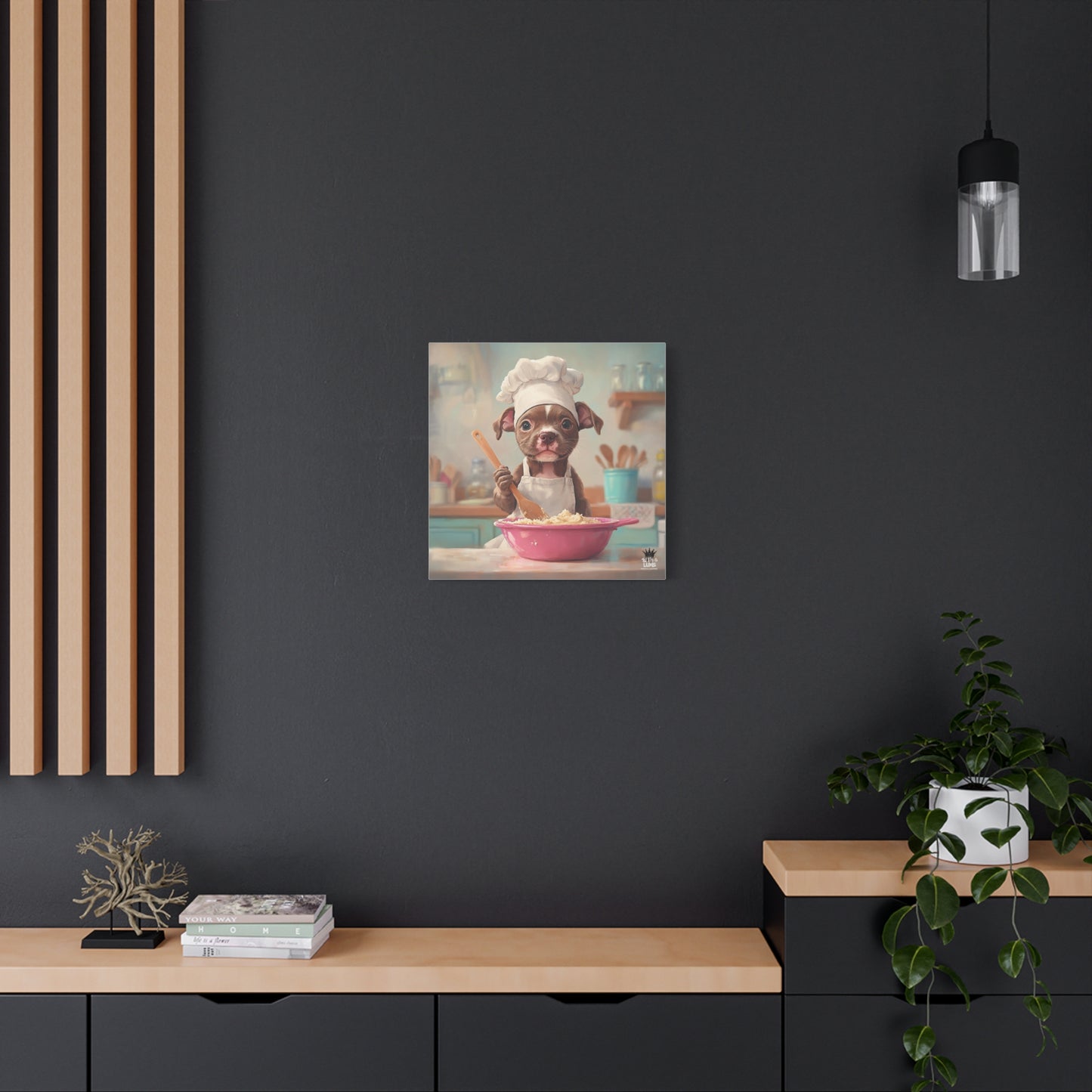 Pit Bull Terrier Puppy Chef Canvas Art