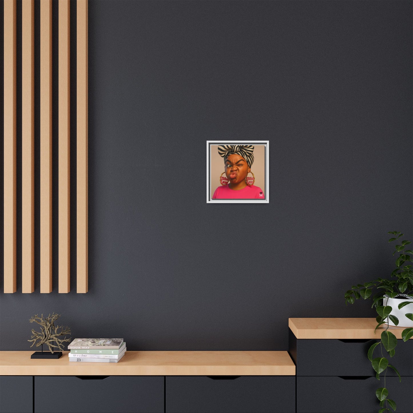 Funky Face Pink - Canvas Art