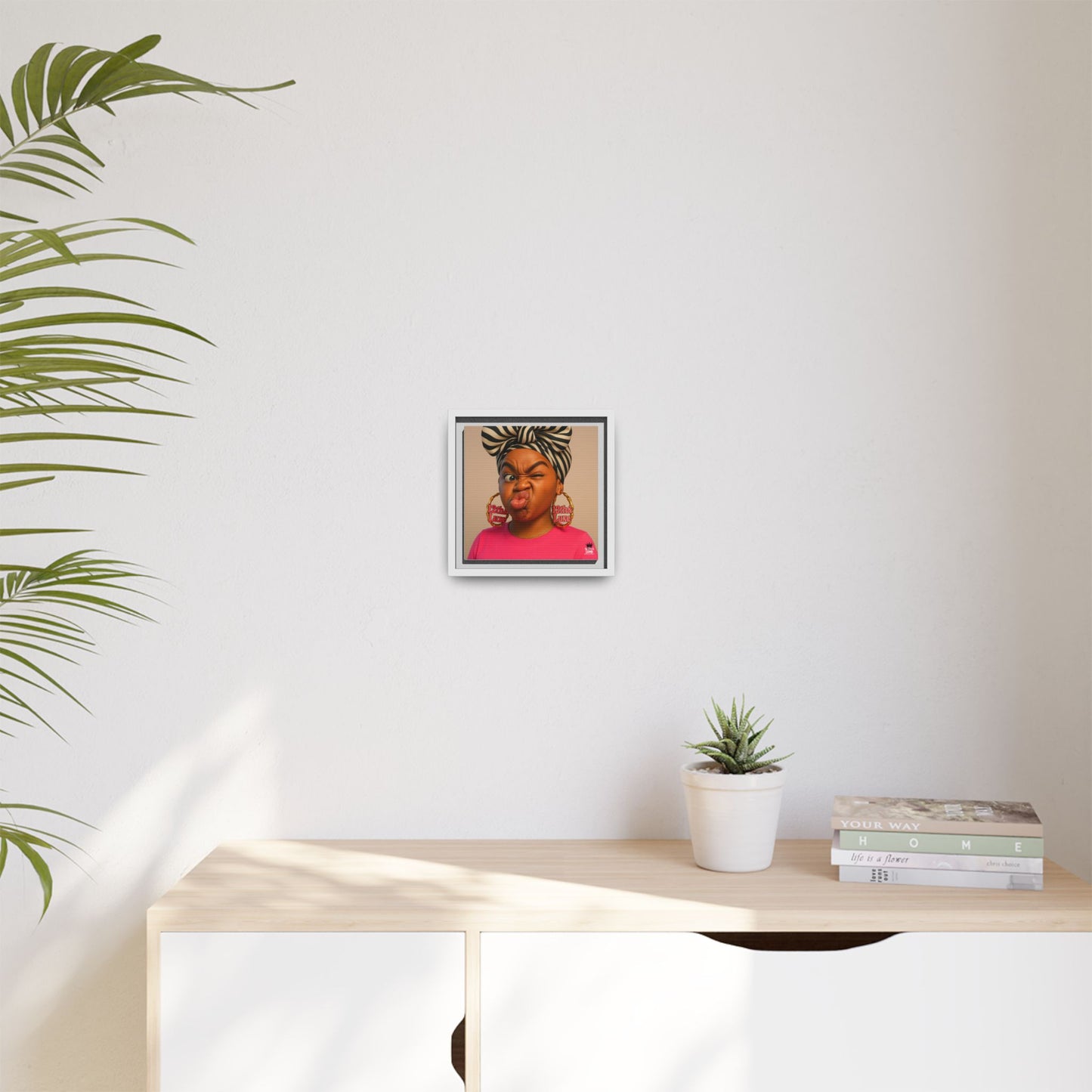 Funky Face Pink - Canvas Art