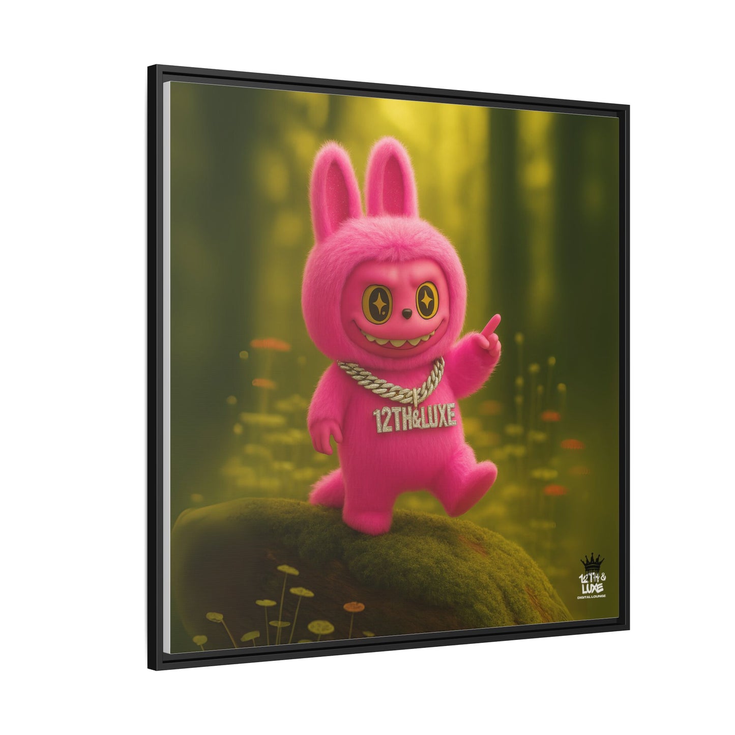 Plush Monster Pink- Canvas Art