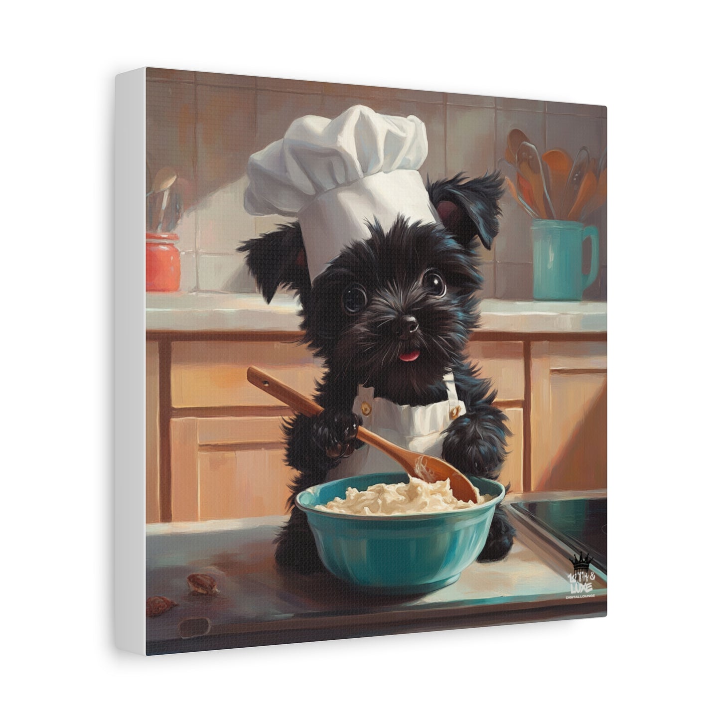 Russian Terrier Puppy Chef Canvas Art