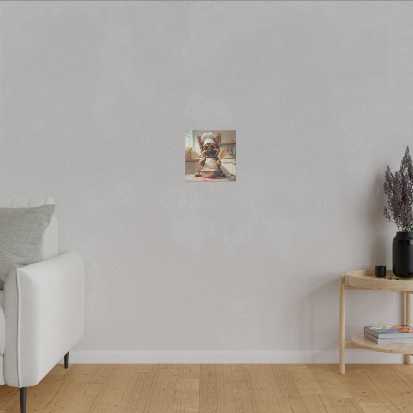German Shepherd Puppy Chef Canvas Art