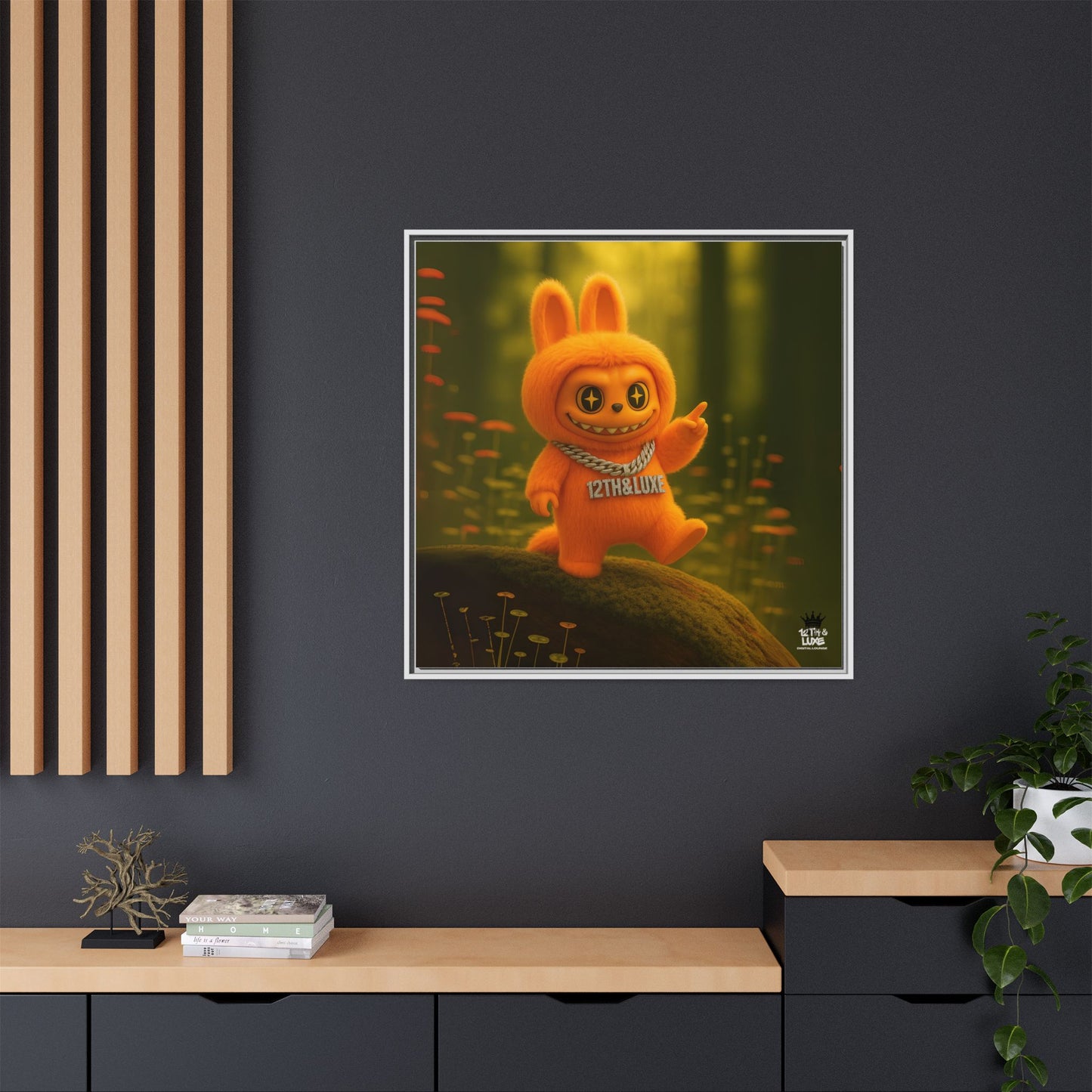 Plush Monster Orange - Canvas Art