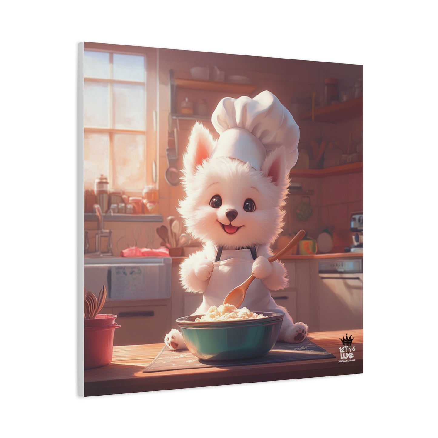 Samoyed Puppy Chef Canvas Art