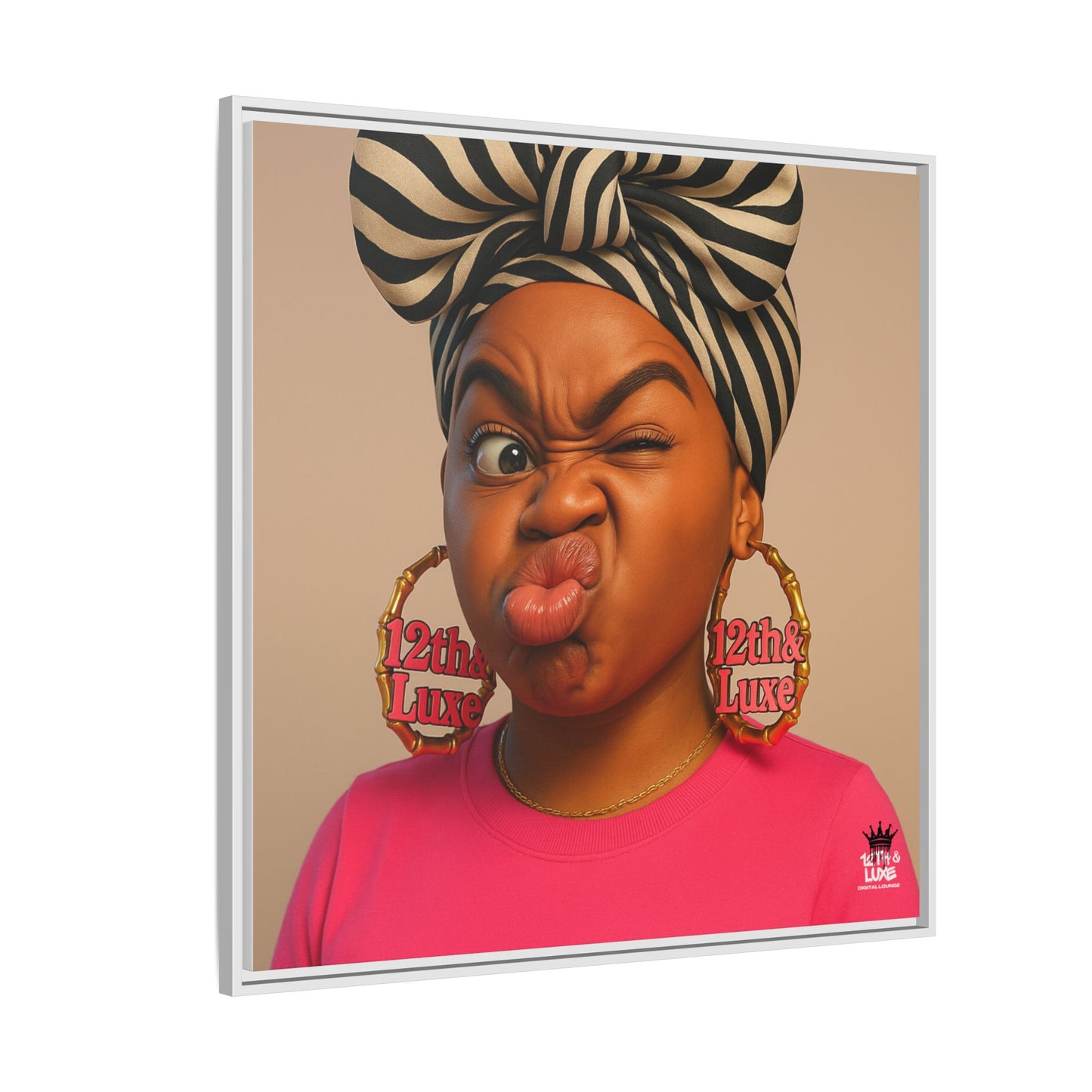 Funky Face Pink - Canvas Art