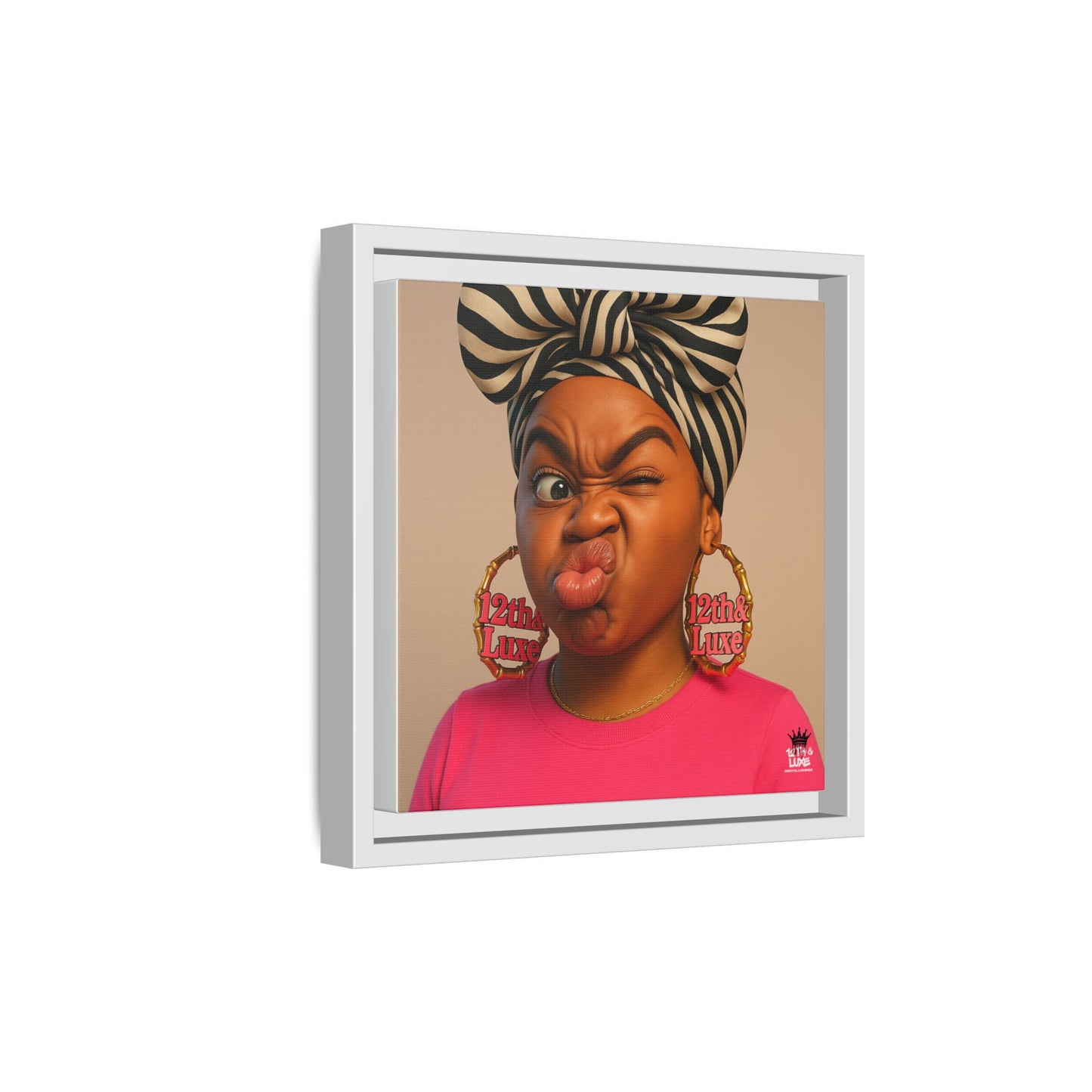 Funky Face Pink - Canvas Art