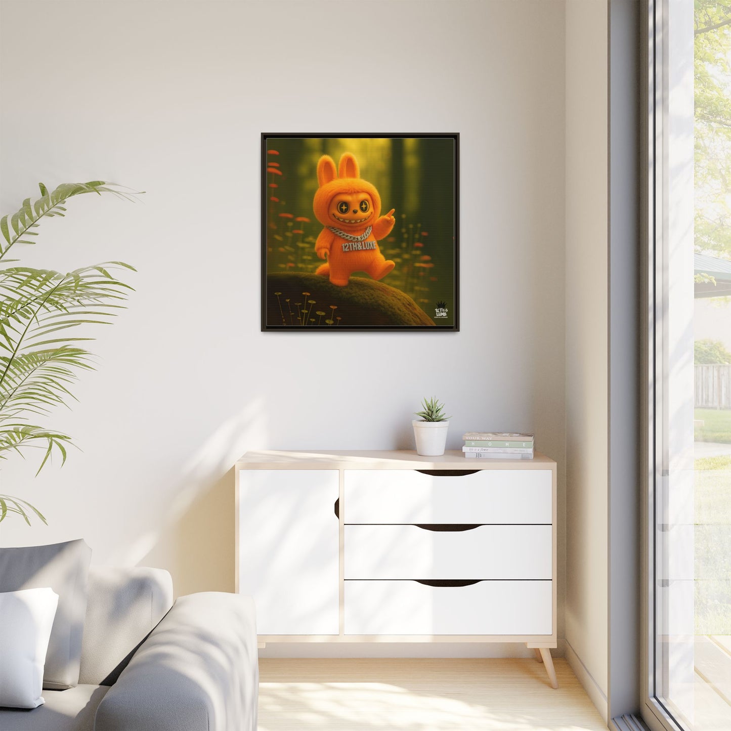Plush Monster Orange - Canvas Art