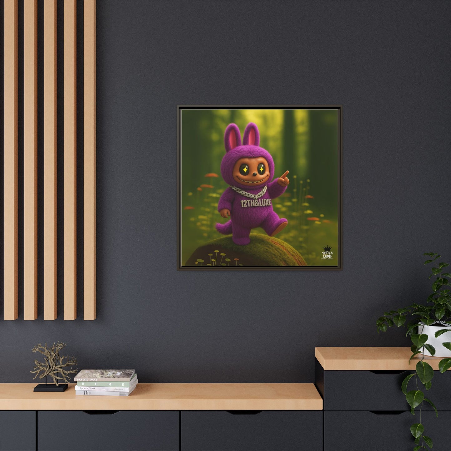 Plush Monster Purple - Canvas Art