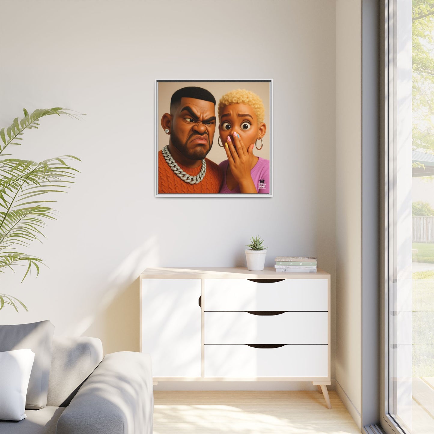 Funky Face Couple - Canvas Art