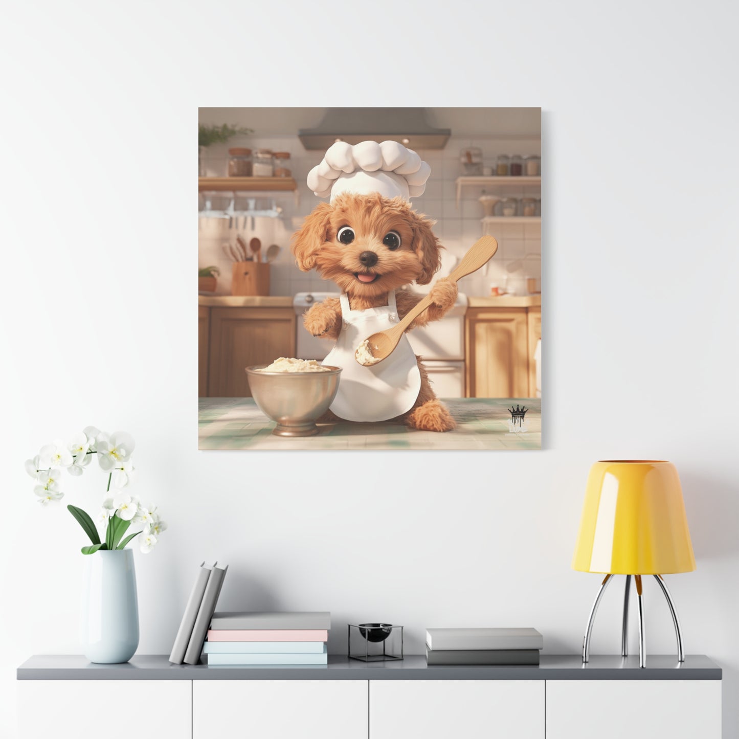 Adorable Chef Puppy Canvas Print - Cute Dog Art for Home Decor