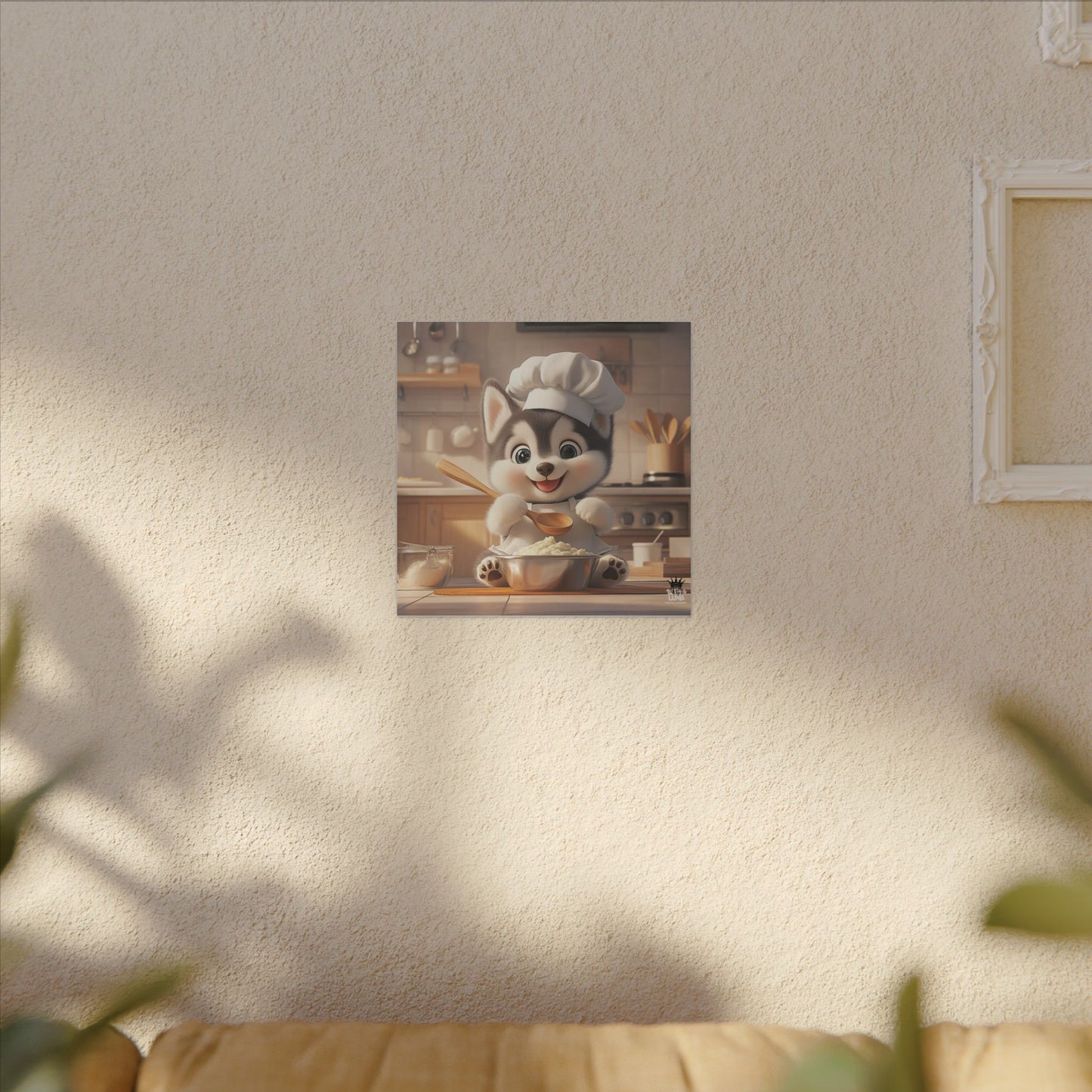 Siberian Husky Puppy Chef Canvas Art