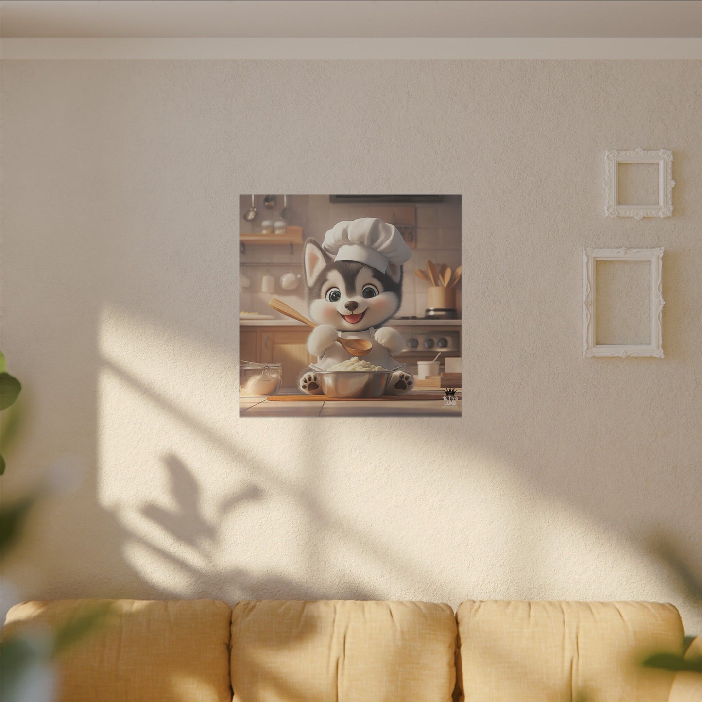 Siberian Husky Puppy Chef Canvas Art
