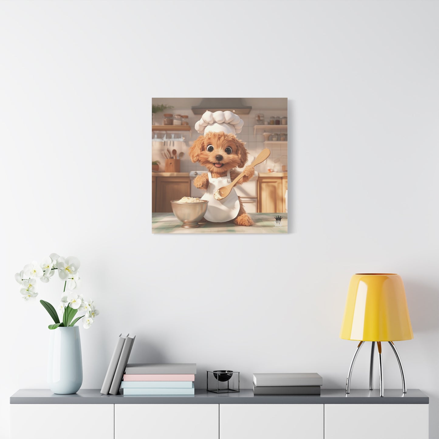 Adorable Chef Puppy Canvas Print - Cute Dog Art for Home Decor