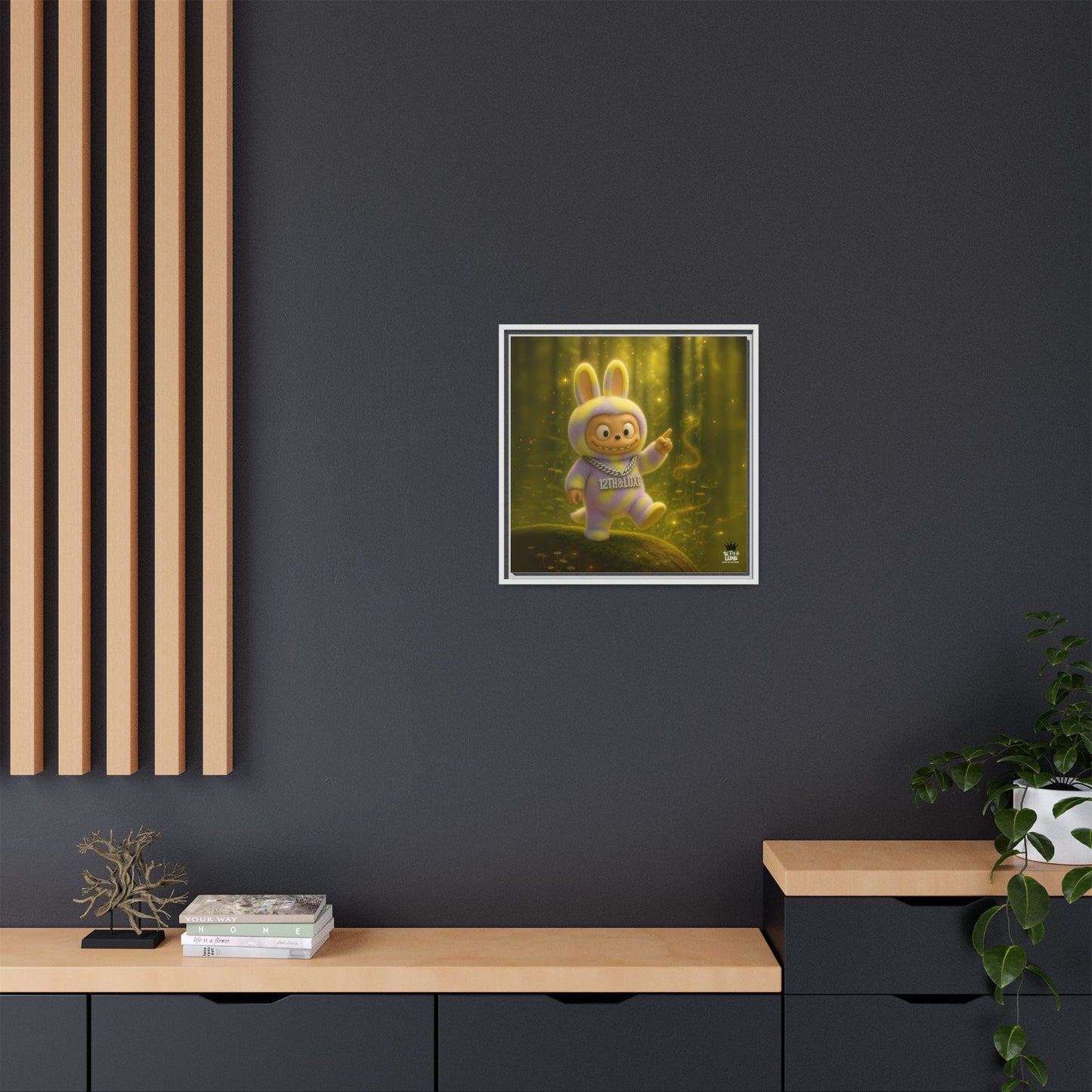 Plush Monster Purple/Yellow - Canvas Art