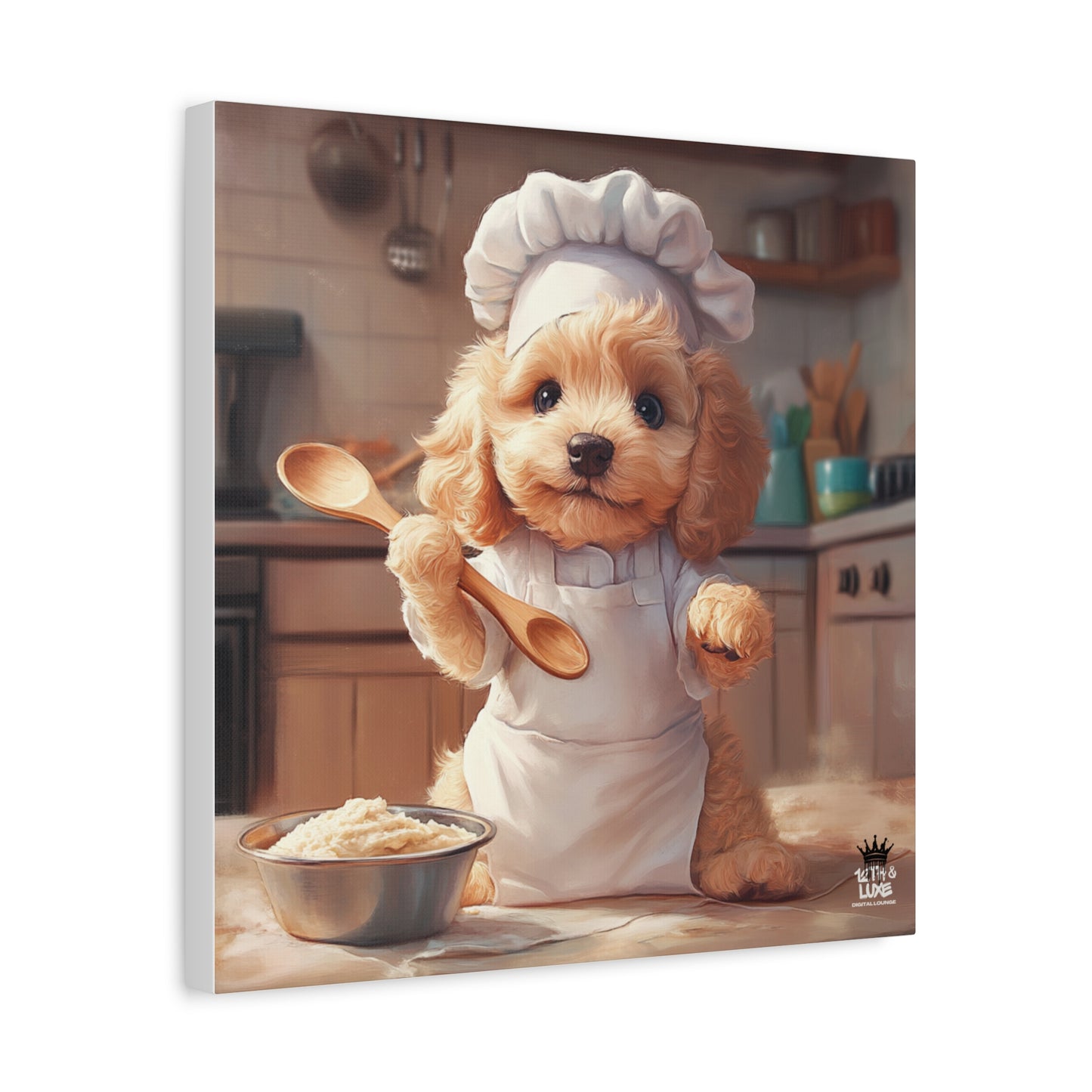 Goldendoodle Puppy Chef Canvas Art