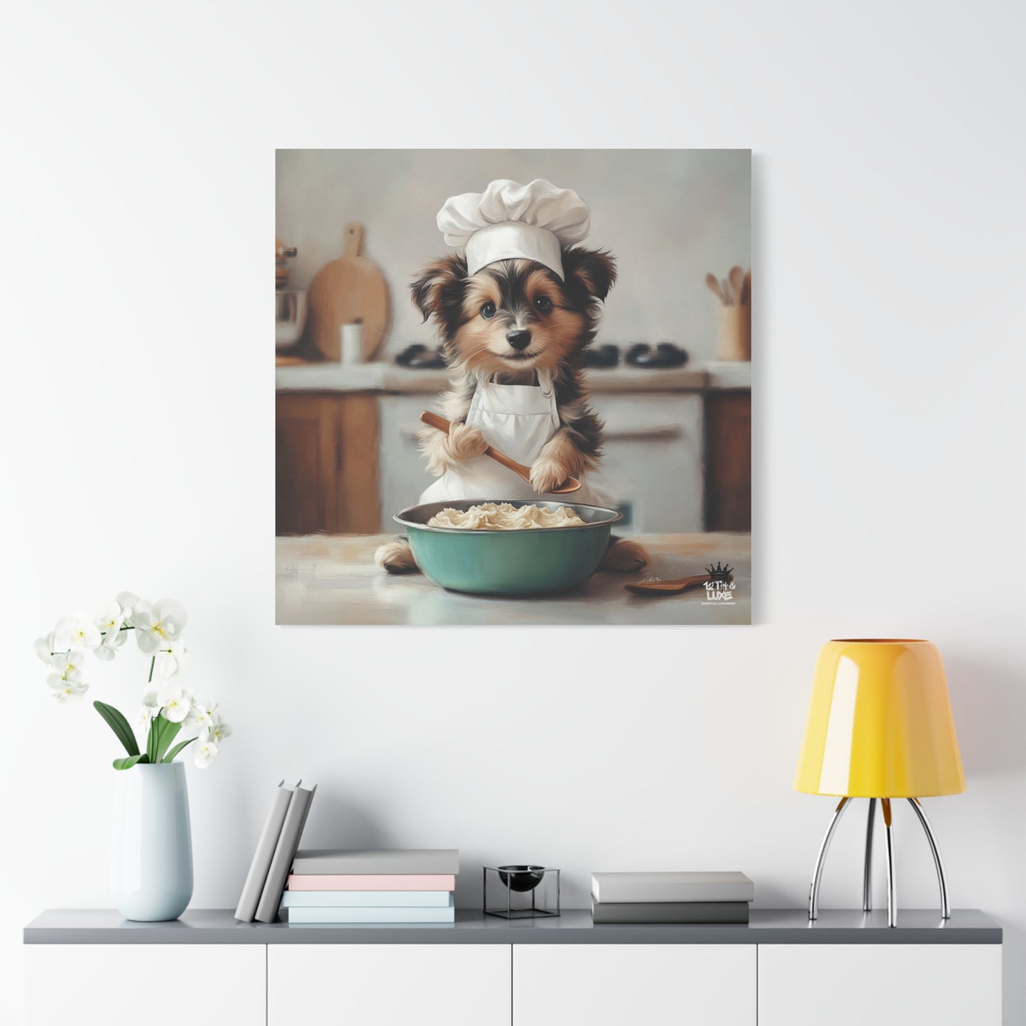 Sheltie Puppy Chef Canvas Art