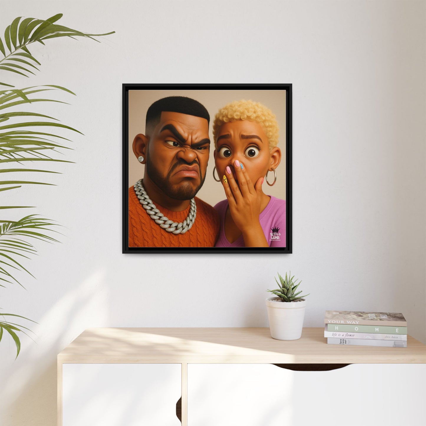 Funky Face Couple - Canvas Art