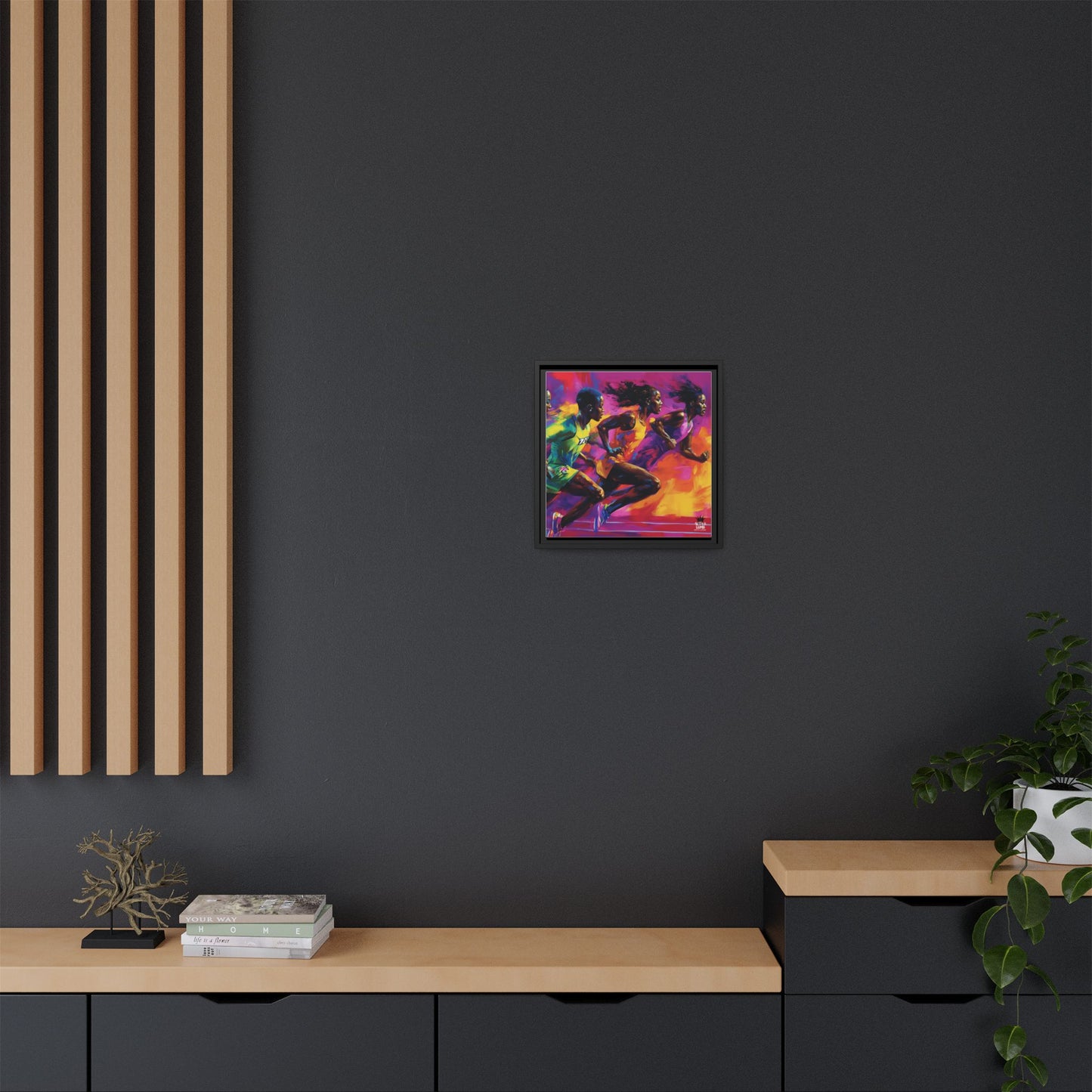Inspired by the iconic artist Ernie Barnes, "Runners" - Canvas Art