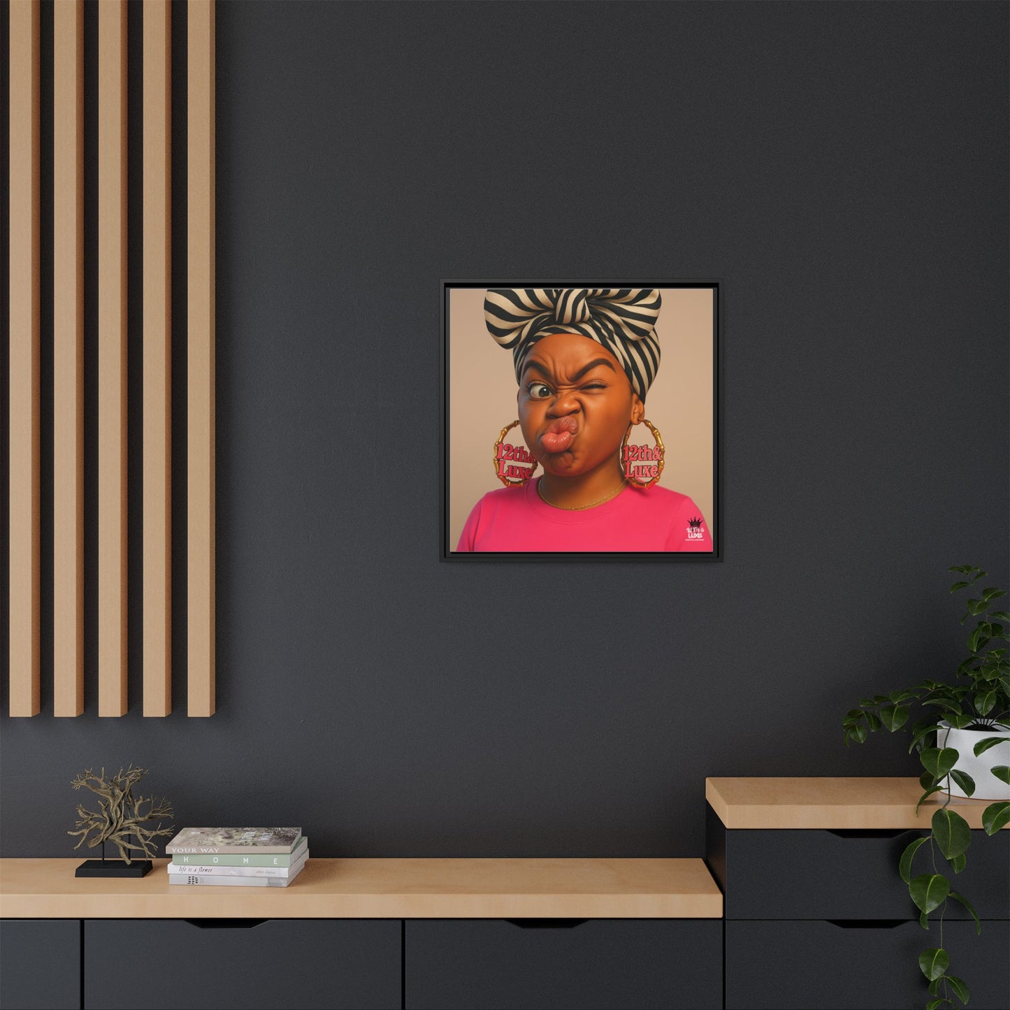Funky Face Pink - Canvas Art