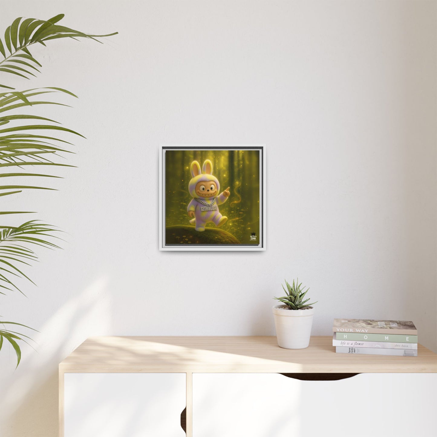 Plush Monster Purple/Yellow - Canvas Art