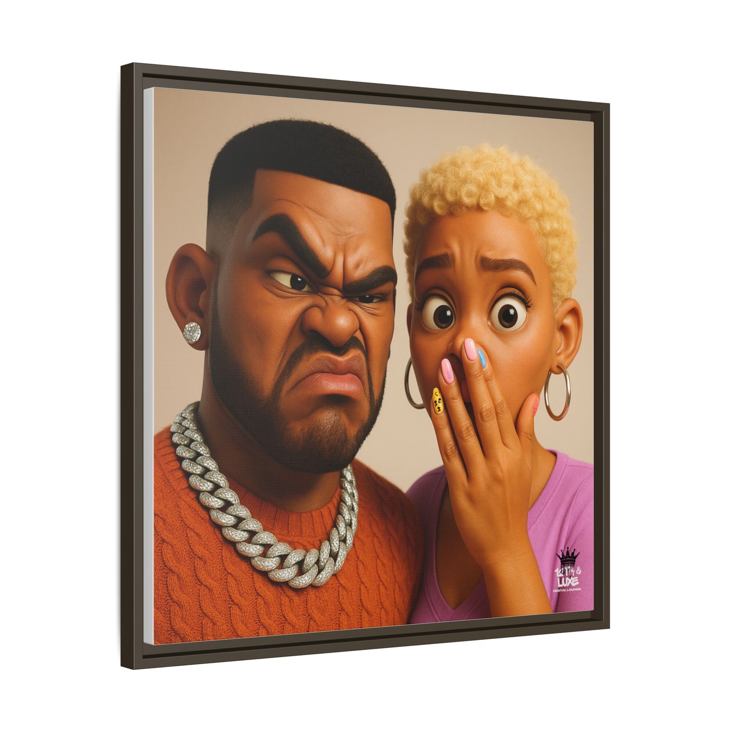 Funky Face Couple - Canvas Art